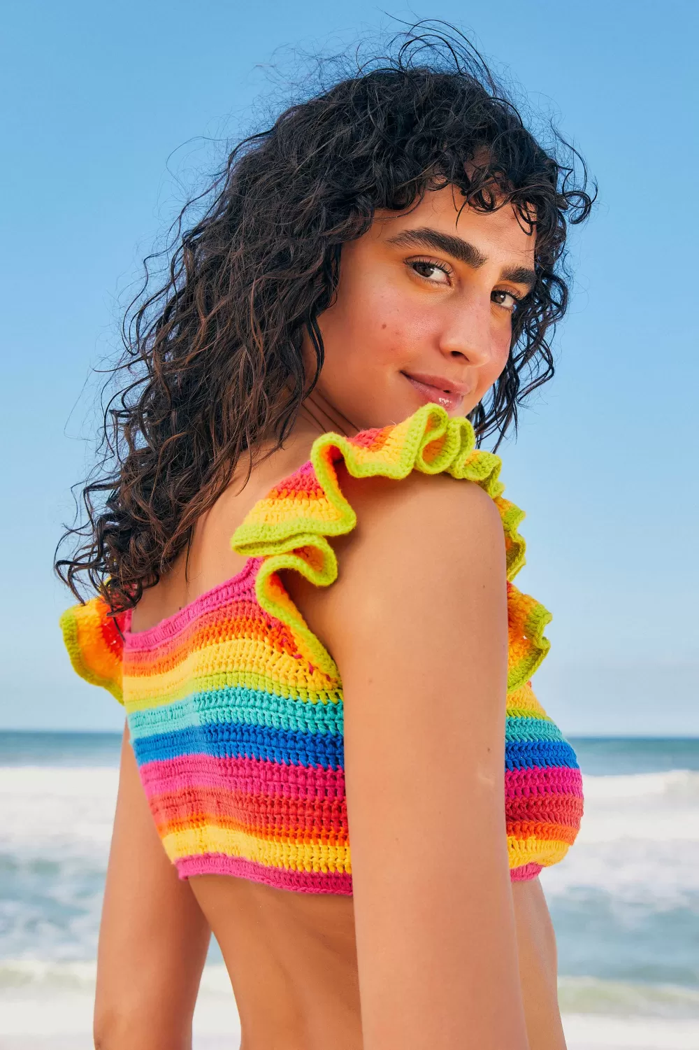 RAINBOW CROCHET BIKINI TOP | FARM Rio Shop