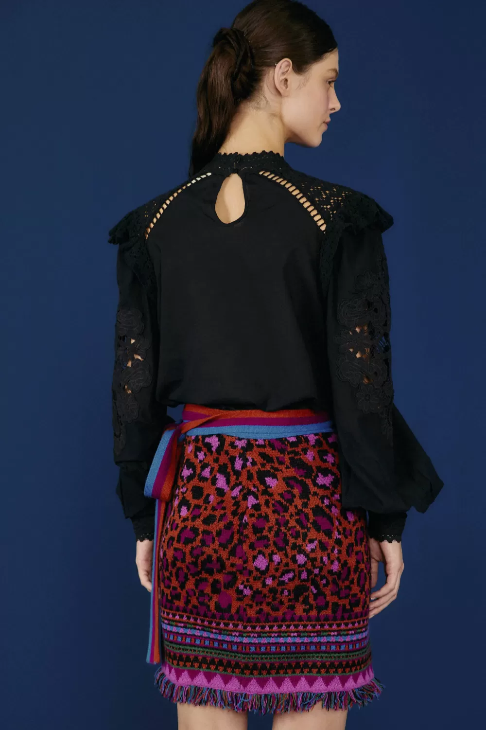 Red Ainika Tapestry Sweater Skirt | FARM Rio Flash Sale