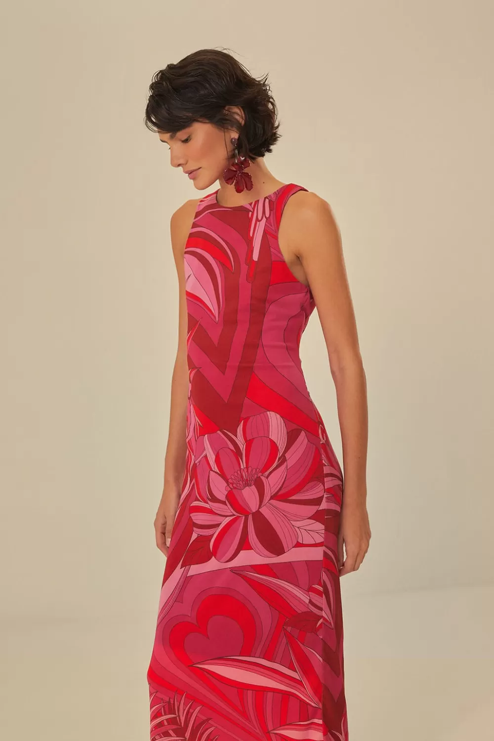 Red Endless Summer Tulle Midi Dress | FARM Rio Flash Sale