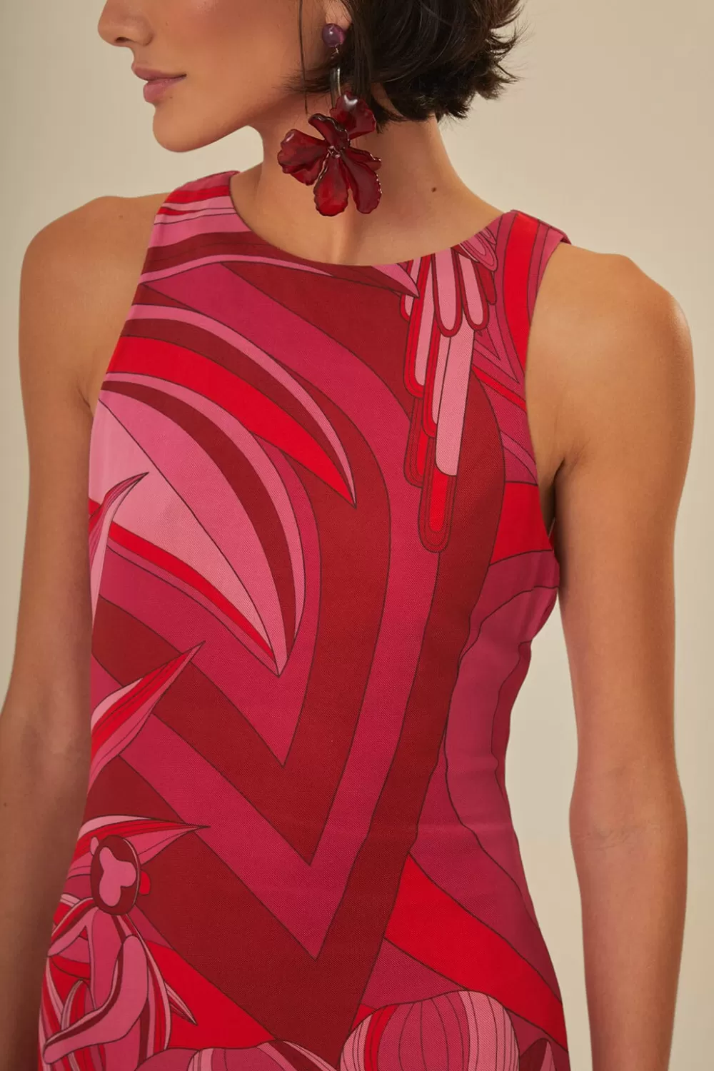 Red Endless Summer Tulle Midi Dress | FARM Rio Flash Sale