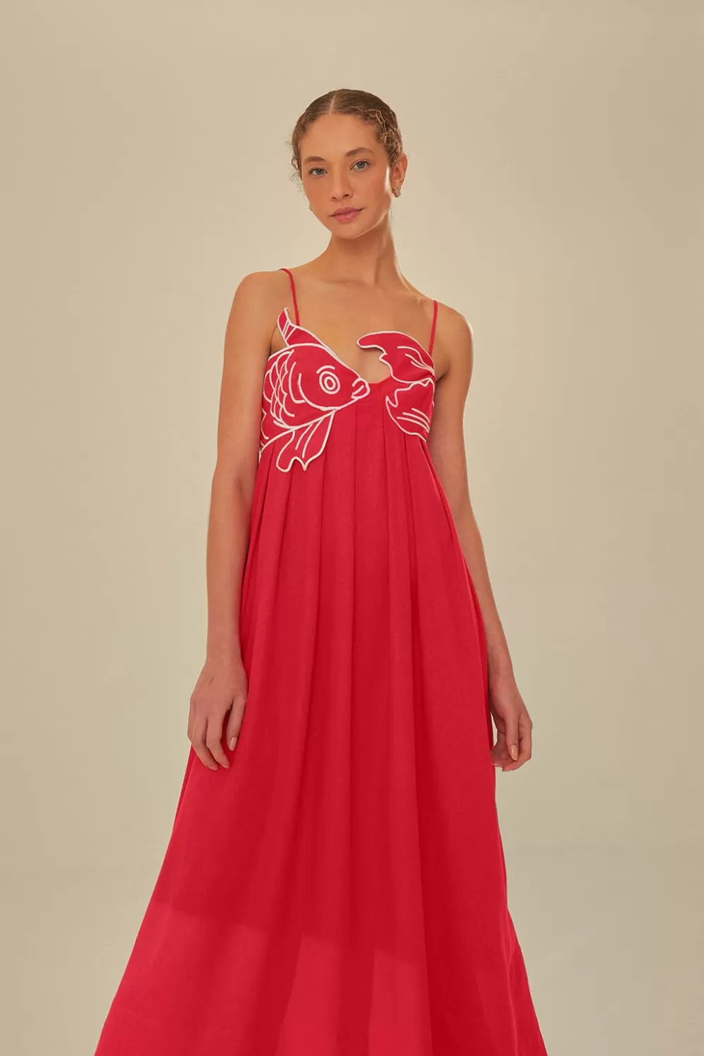 Red Fish Top Maxi Dress | FARM Rio Best