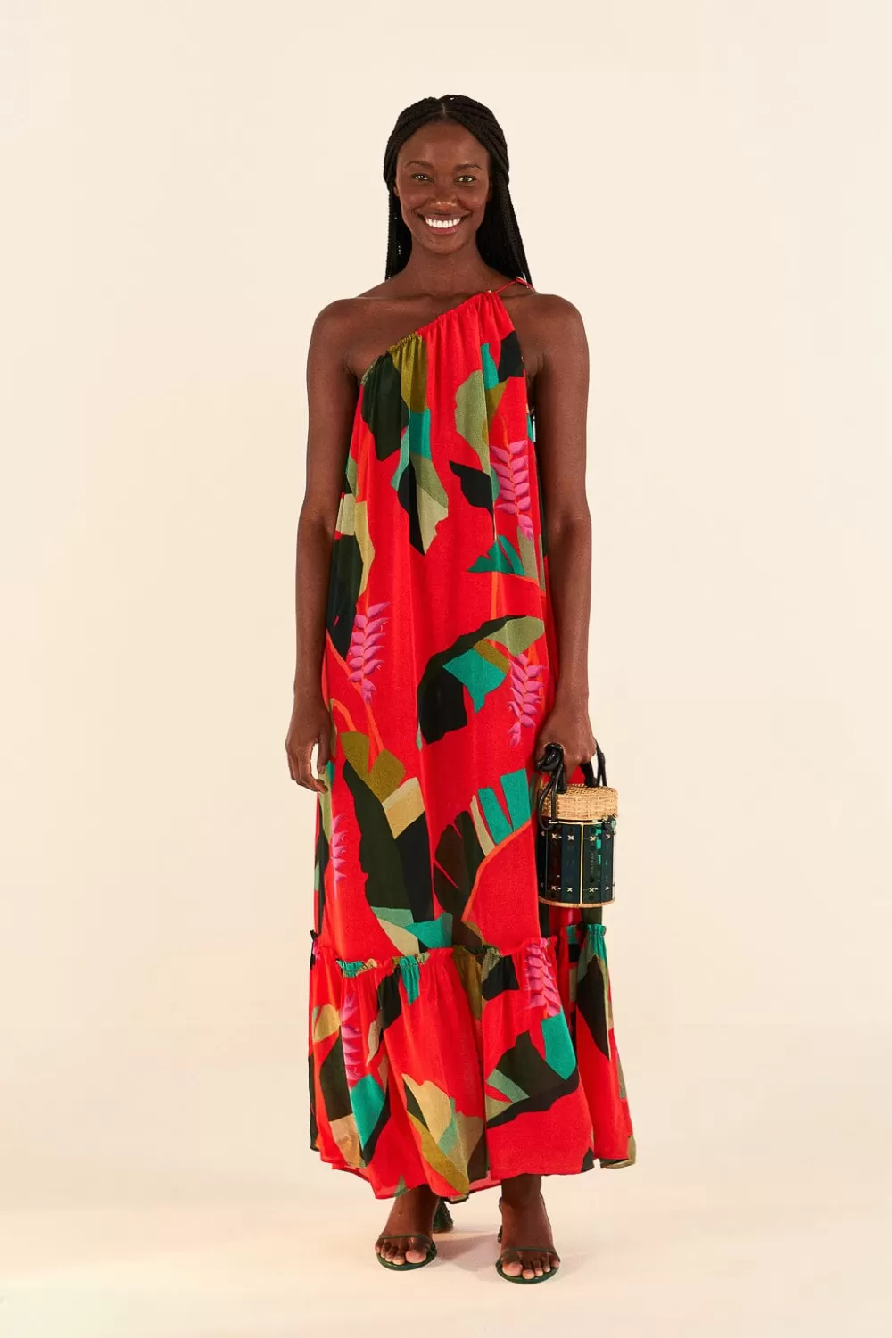 Red Heliconia Maxi Dress | FARM Rio Clearance