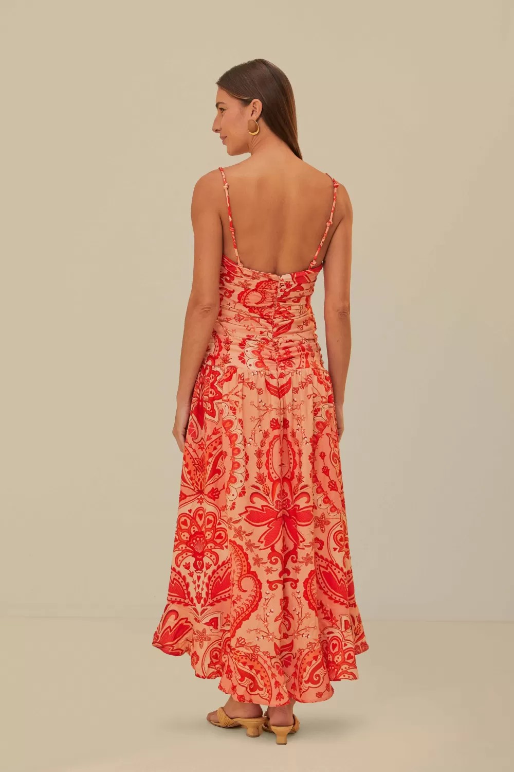 Red Jaipur Crossover Maxi Dress | FARM Rio Clearance