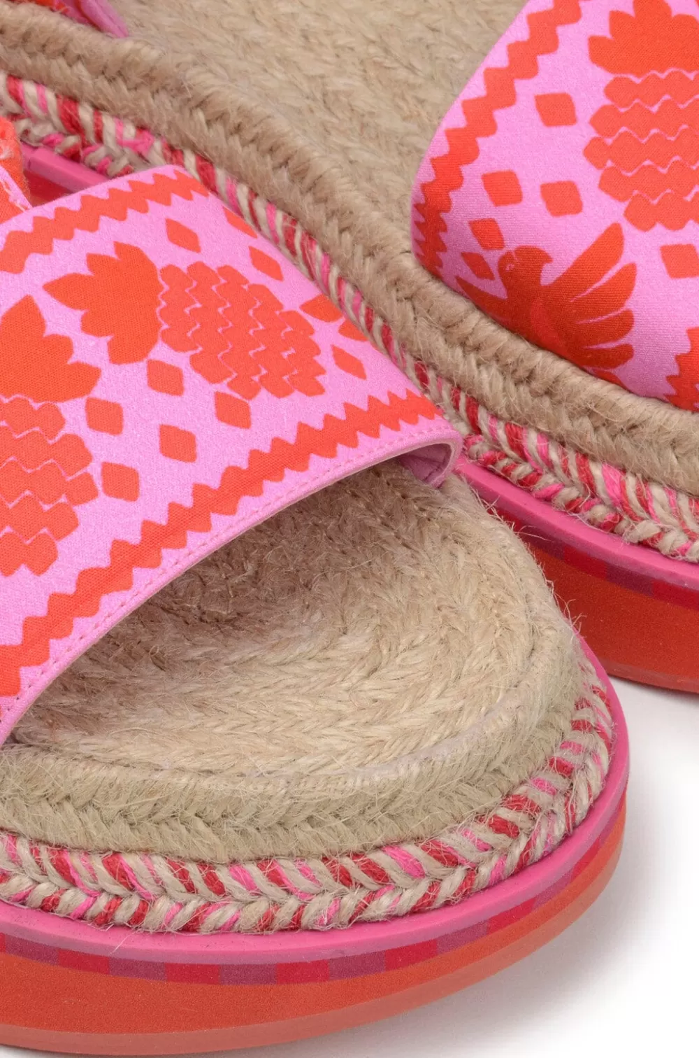 Red Jungle Scarf Espadrille Flatform Sandal | FARM Rio Fashion