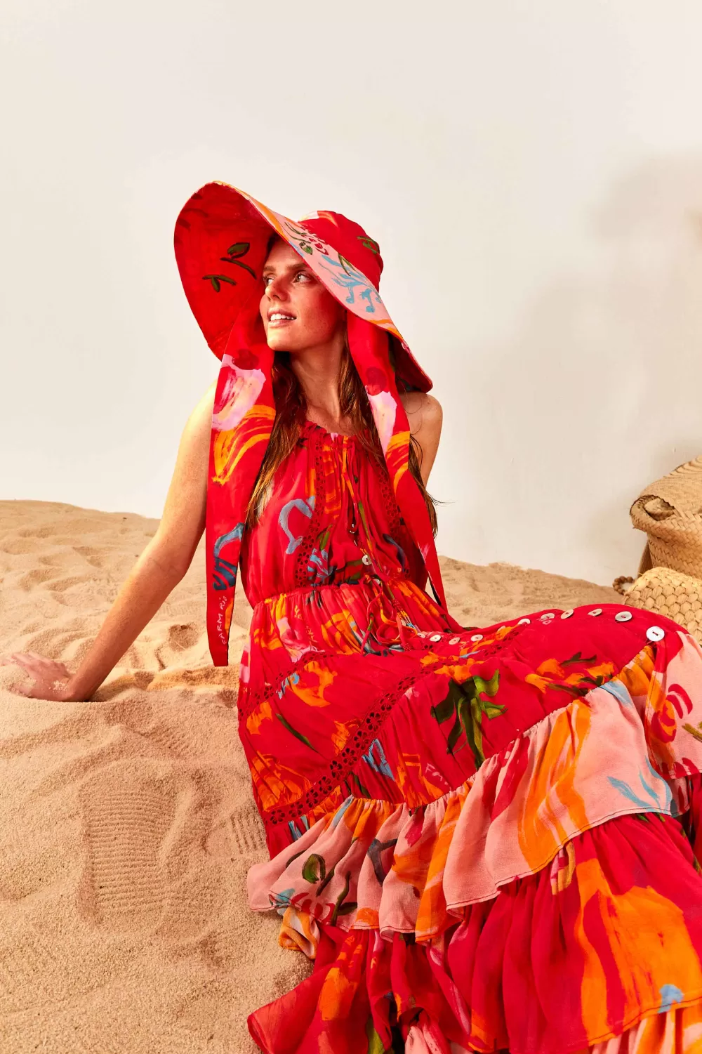 Red Mixed Fruits Ocean Maxi Dress | FARM Rio Shop