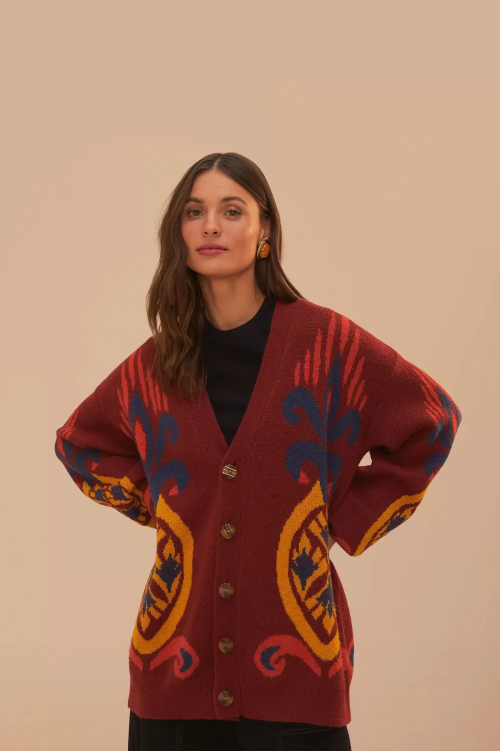 Red Pineapple Knit Cardigan | FARM Rio Store