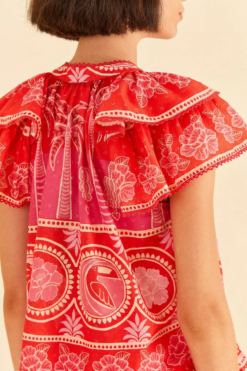 Red Summer Sunrise Blouse | FARM Rio Fashion