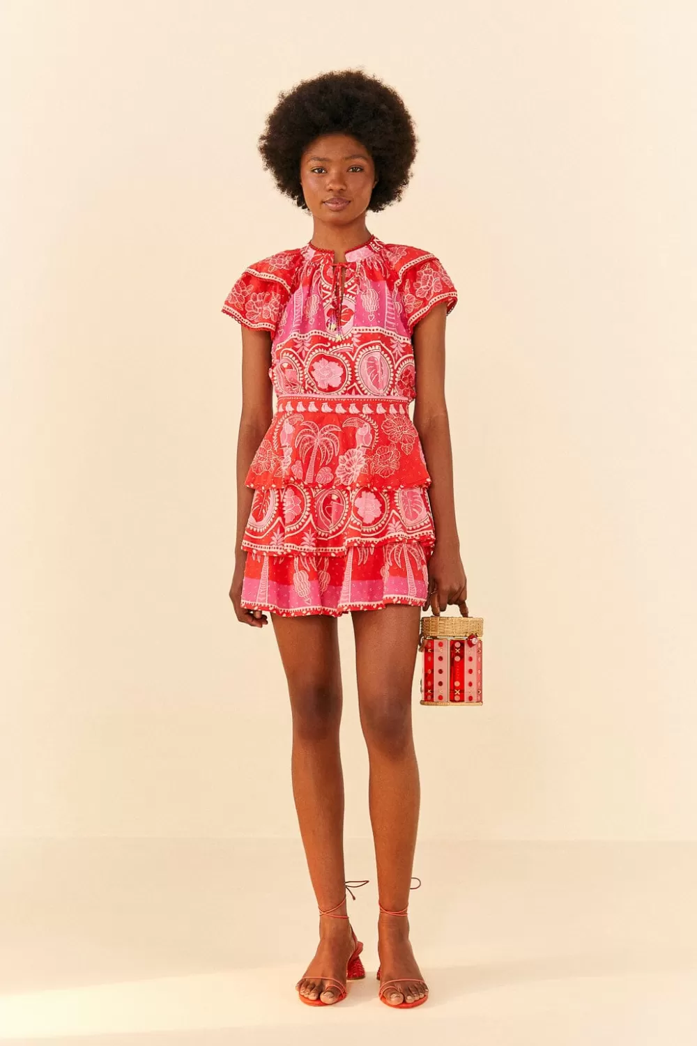 Red Summer Sunrise Mini Skirt | FARM Rio Cheap