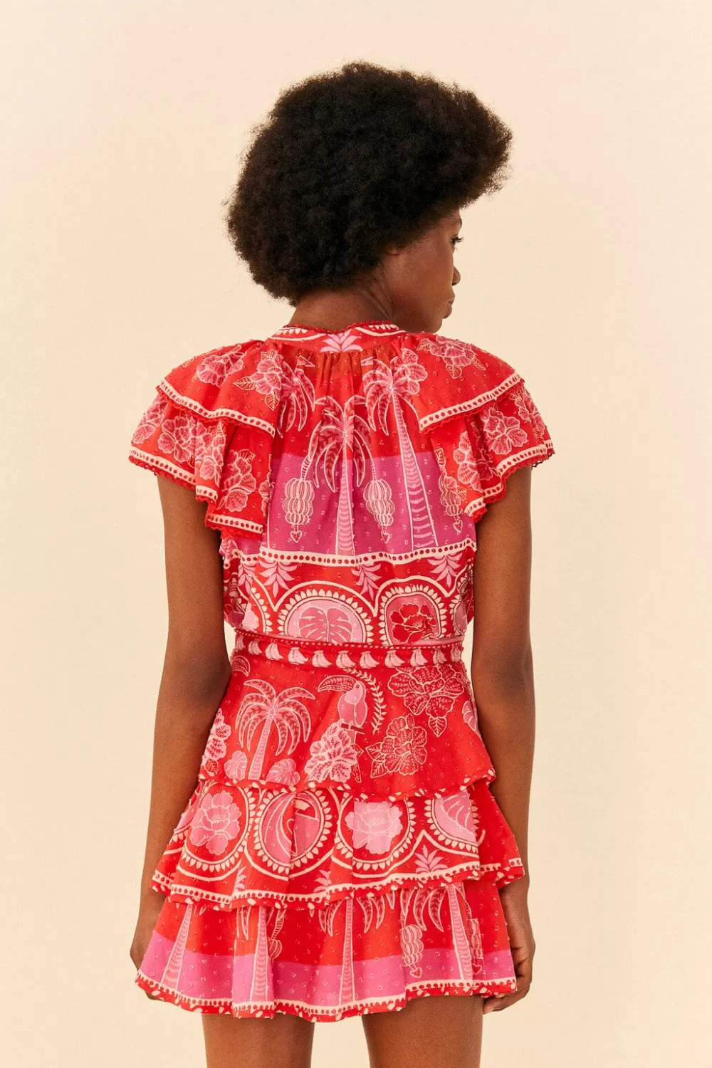 Red Summer Sunrise Mini Skirt | FARM Rio Cheap