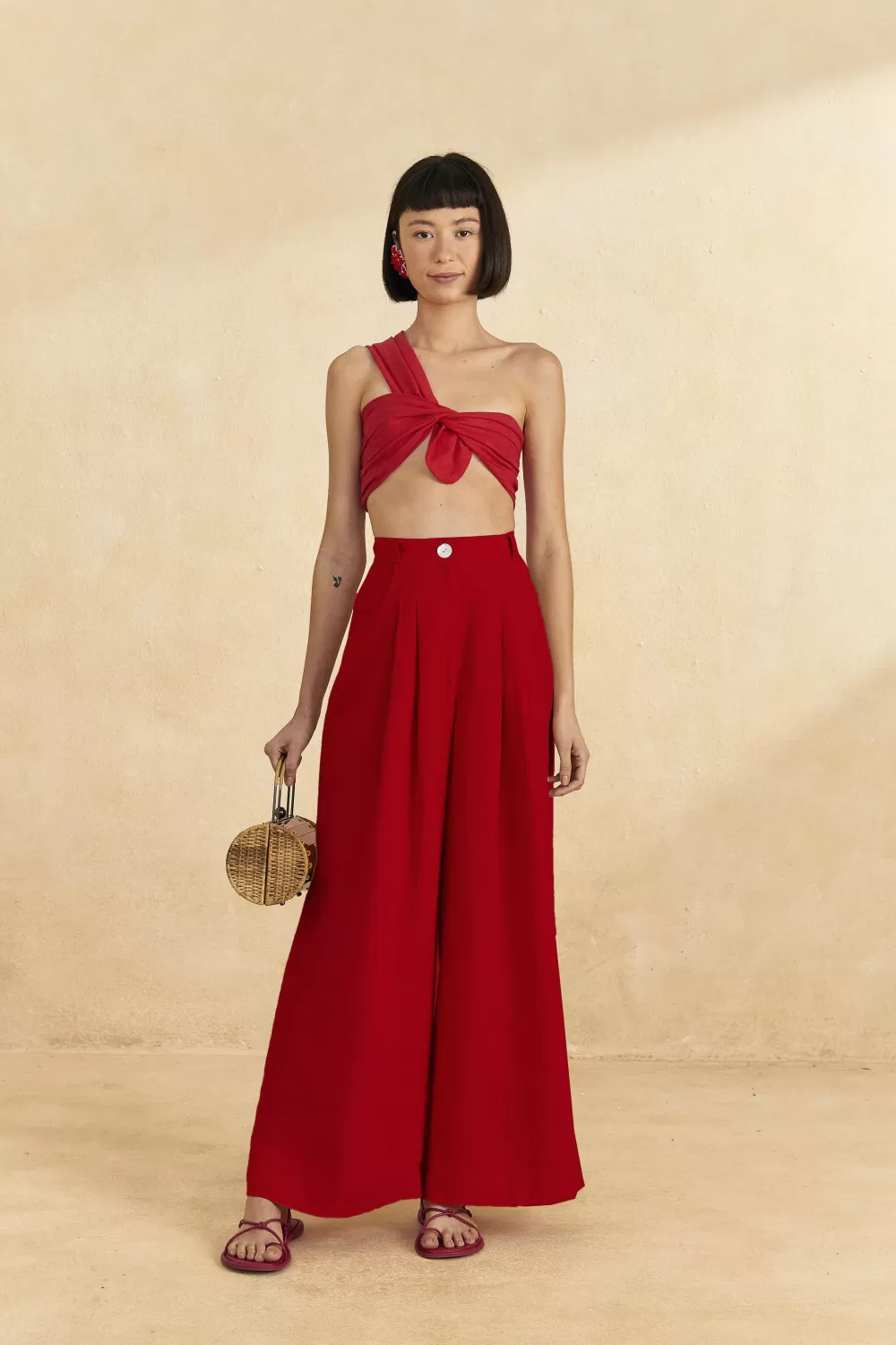 Red Twisted Top | FARM Rio New