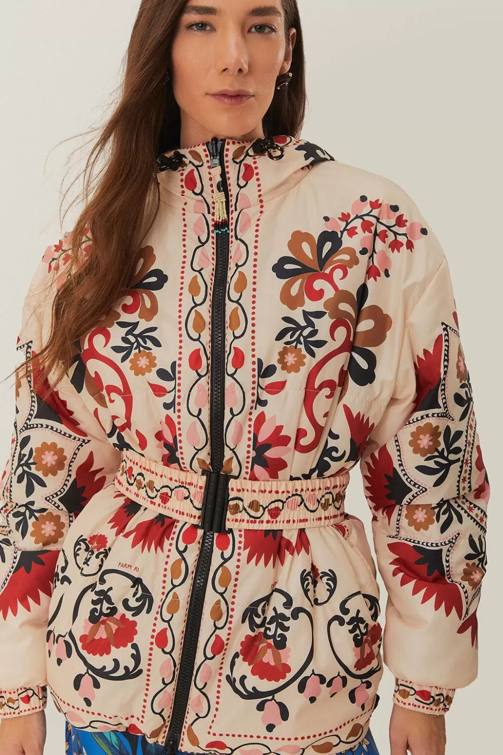 Reversible Cashew Mandala Puffer Jacket | FARM Rio Shop