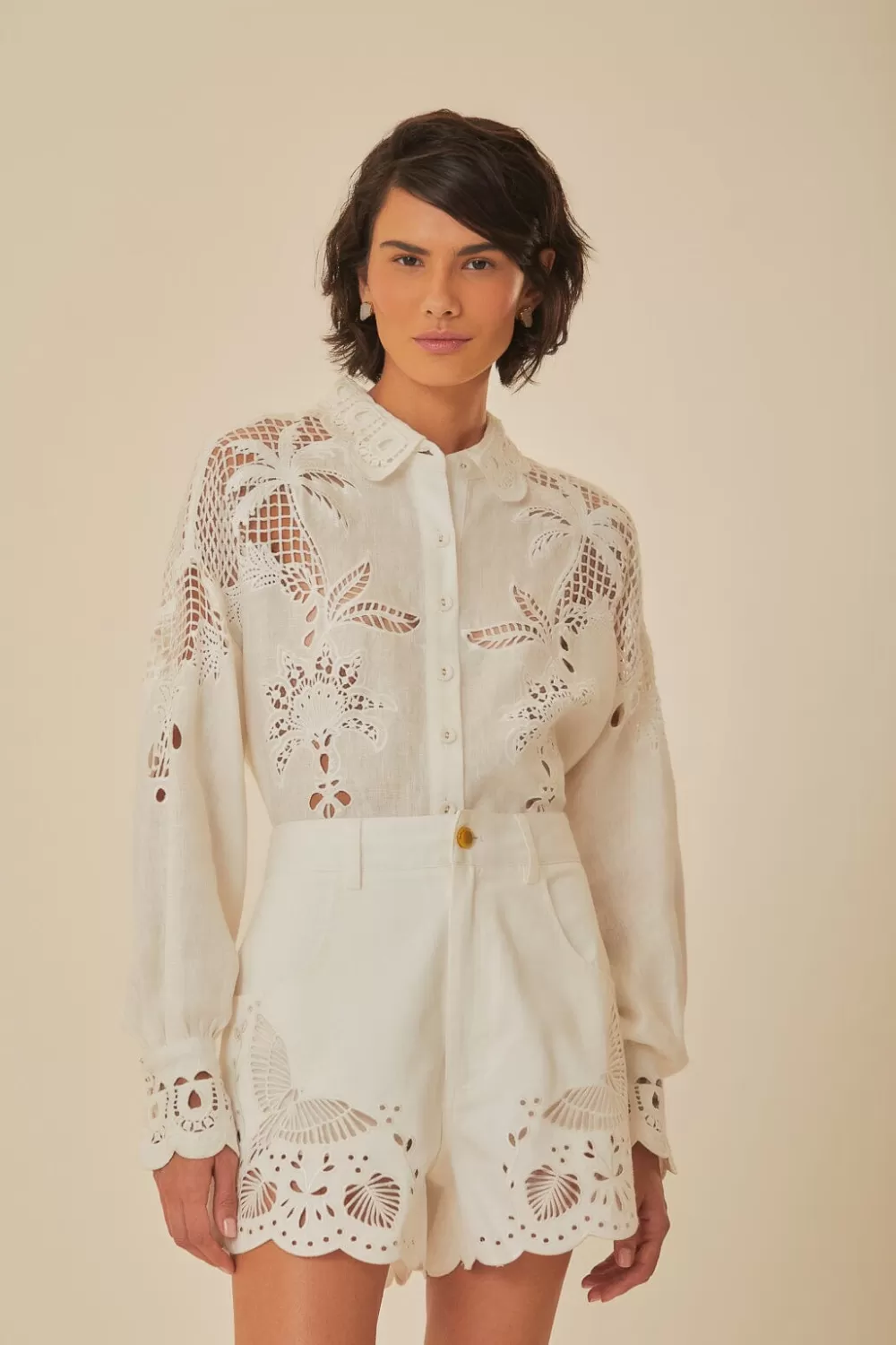 Richelieu Embroidered Shorts | FARM Rio Shop