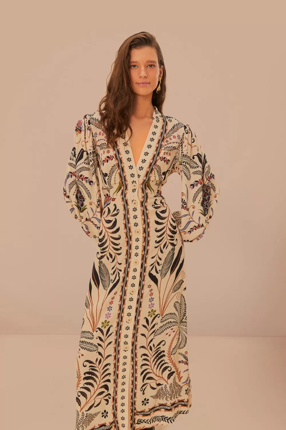 Sand Classic Nature Maxi Dress | FARM Rio Flash Sale