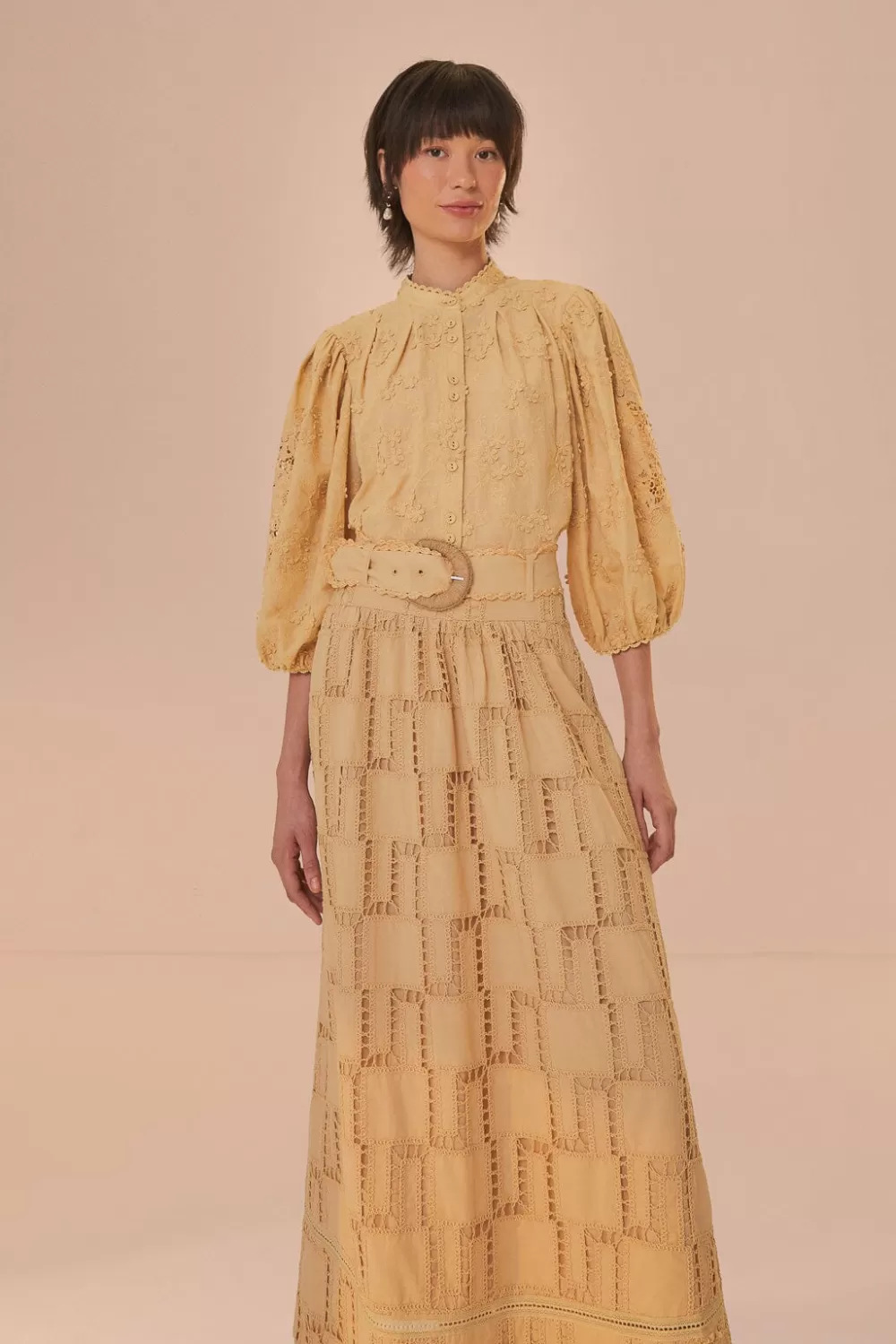 Sand Crochet Midi Skirt | FARM Rio Cheap