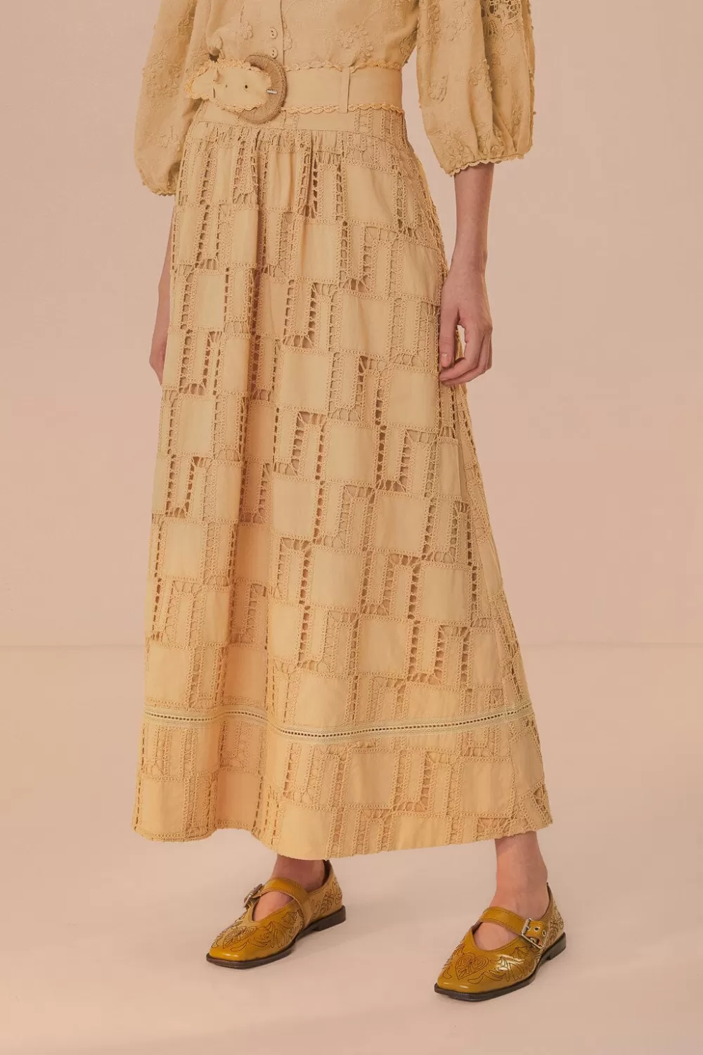 Sand Crochet Midi Skirt | FARM Rio Cheap