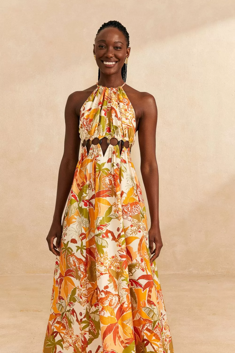 Sand Leopard Forest Maxi Dress | FARM Rio Cheap