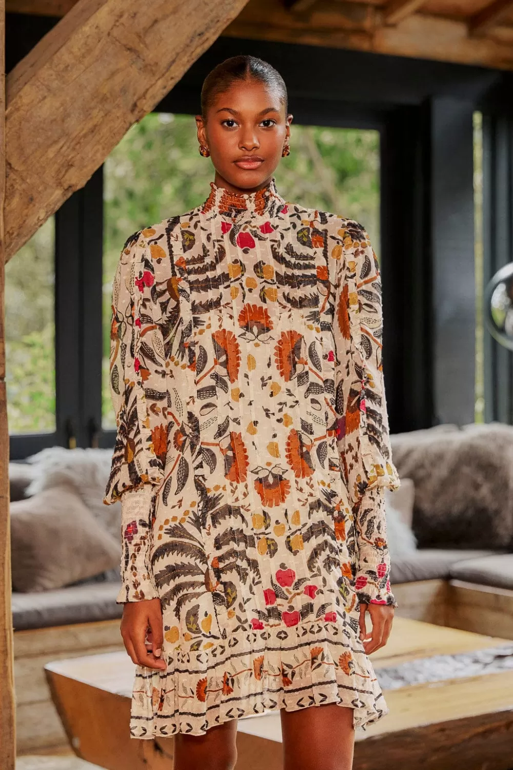 Sand Palms Paradise High Neck Mini Dress | FARM Rio Fashion