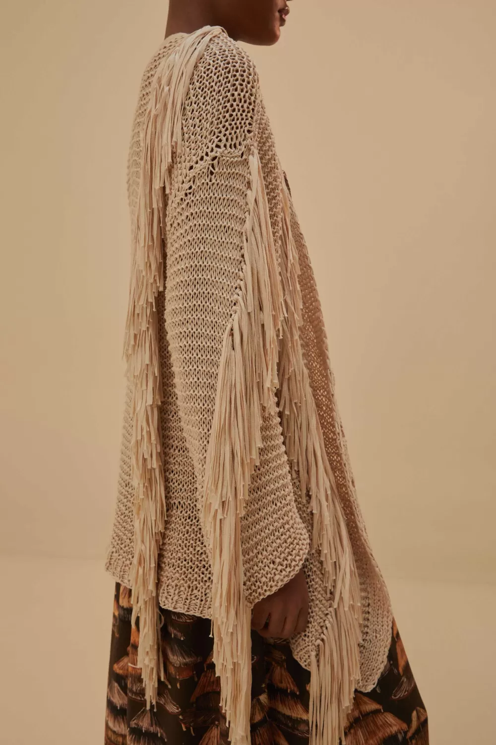 Sand Stripes Fringes Knit Cardigan | FARM Rio Cheap
