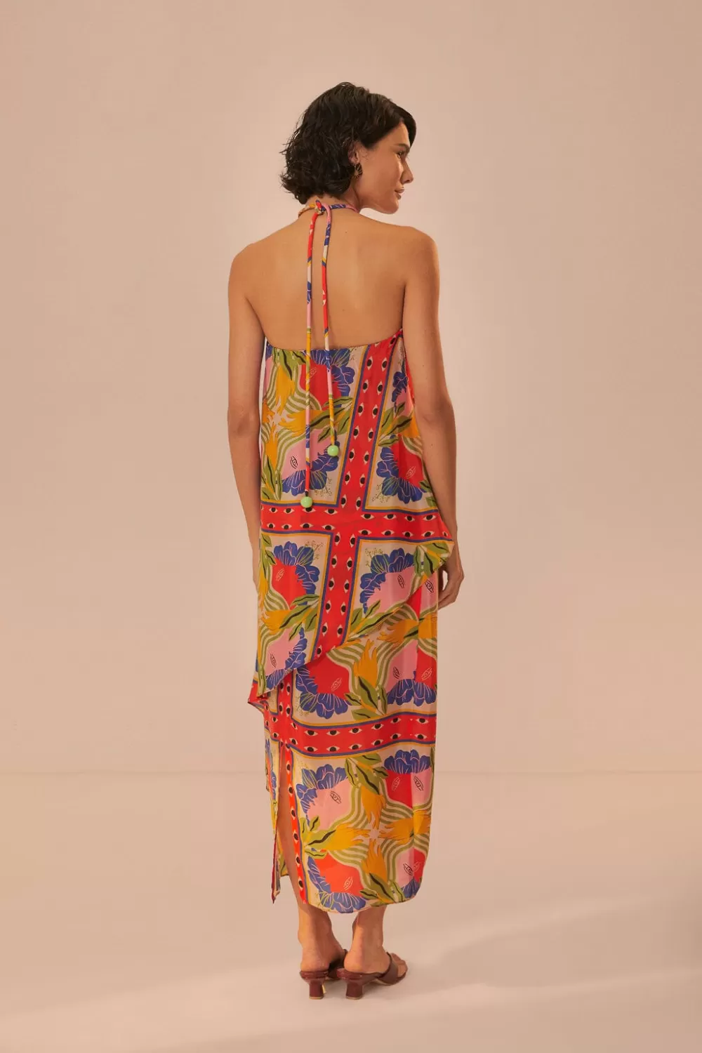 Sand Surreal Scarf Sleeveless Maxi Dress | FARM Rio Store