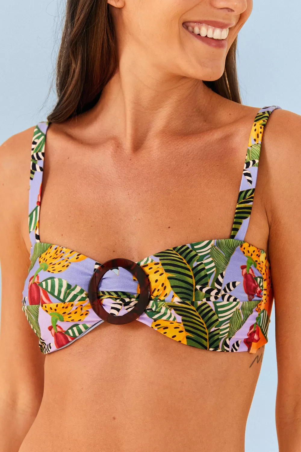 Striped Bananas Bikini Top | FARM Rio Fashion