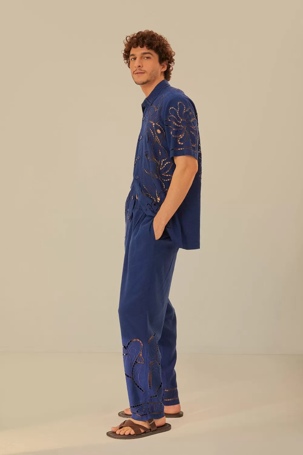 Surrealist Richelieu Embroidered Euroflax™ Premium Linen Pants | FARM Rio Cheap