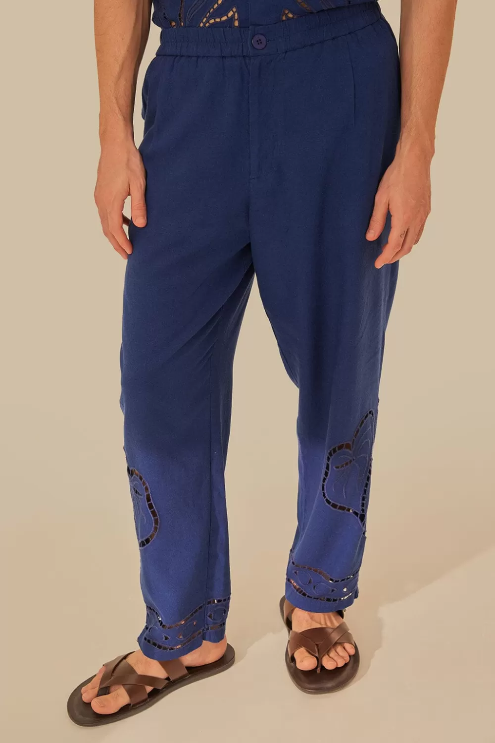 Surrealist Richelieu Embroidered Euroflax™ Premium Linen Pants | FARM Rio Cheap