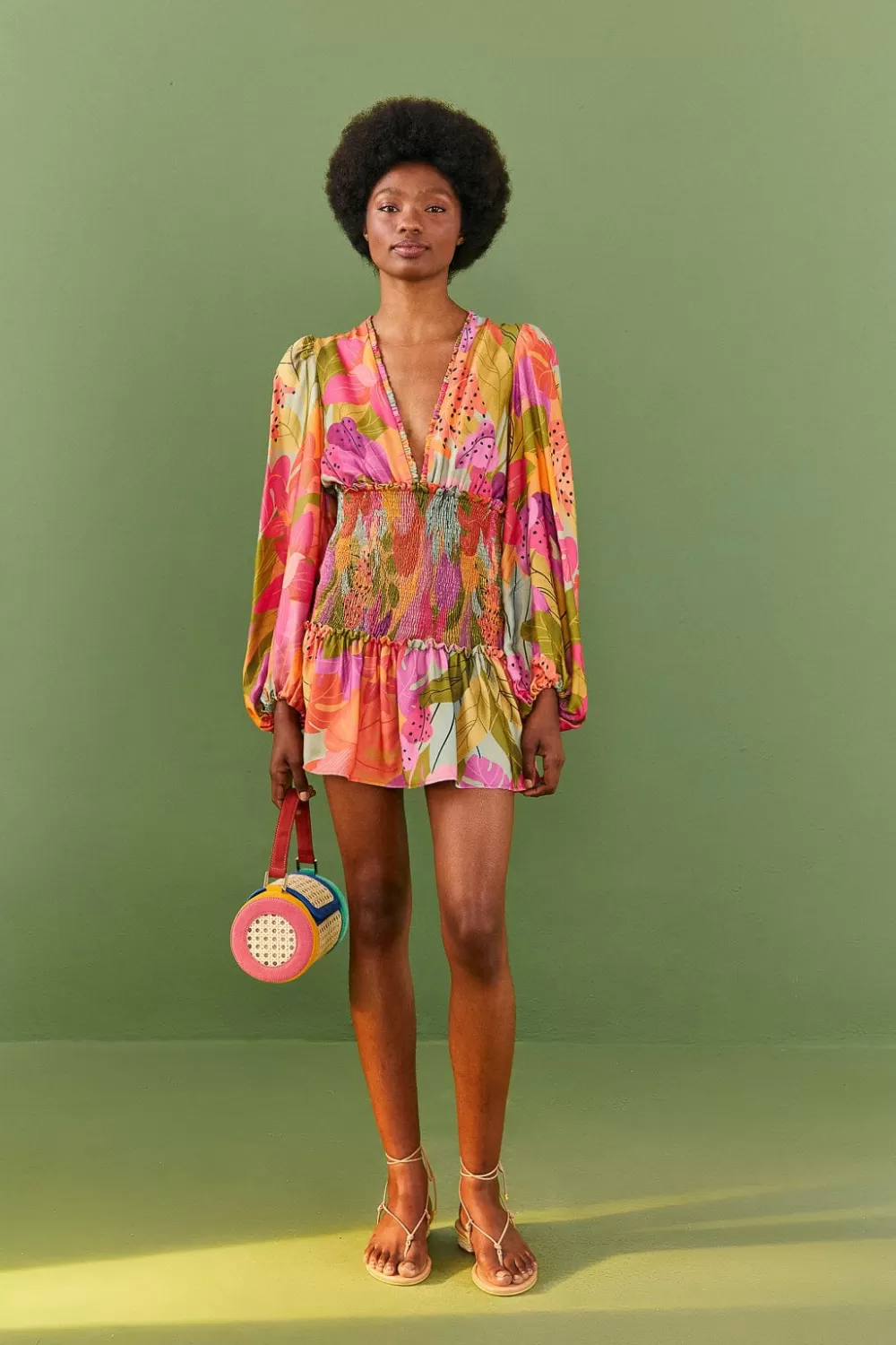 Sweet Forest Long Sleeve Mini Dress | FARM Rio Hot