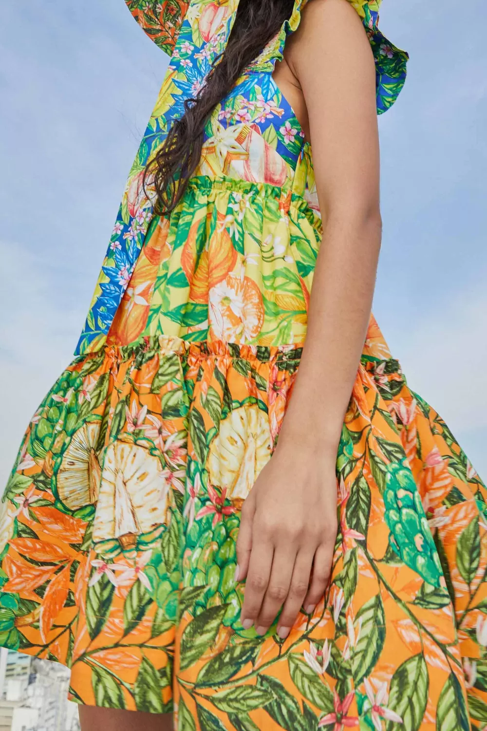 TIERED MINI DRESS | Caipirinha Print | FARM Rio Cheap