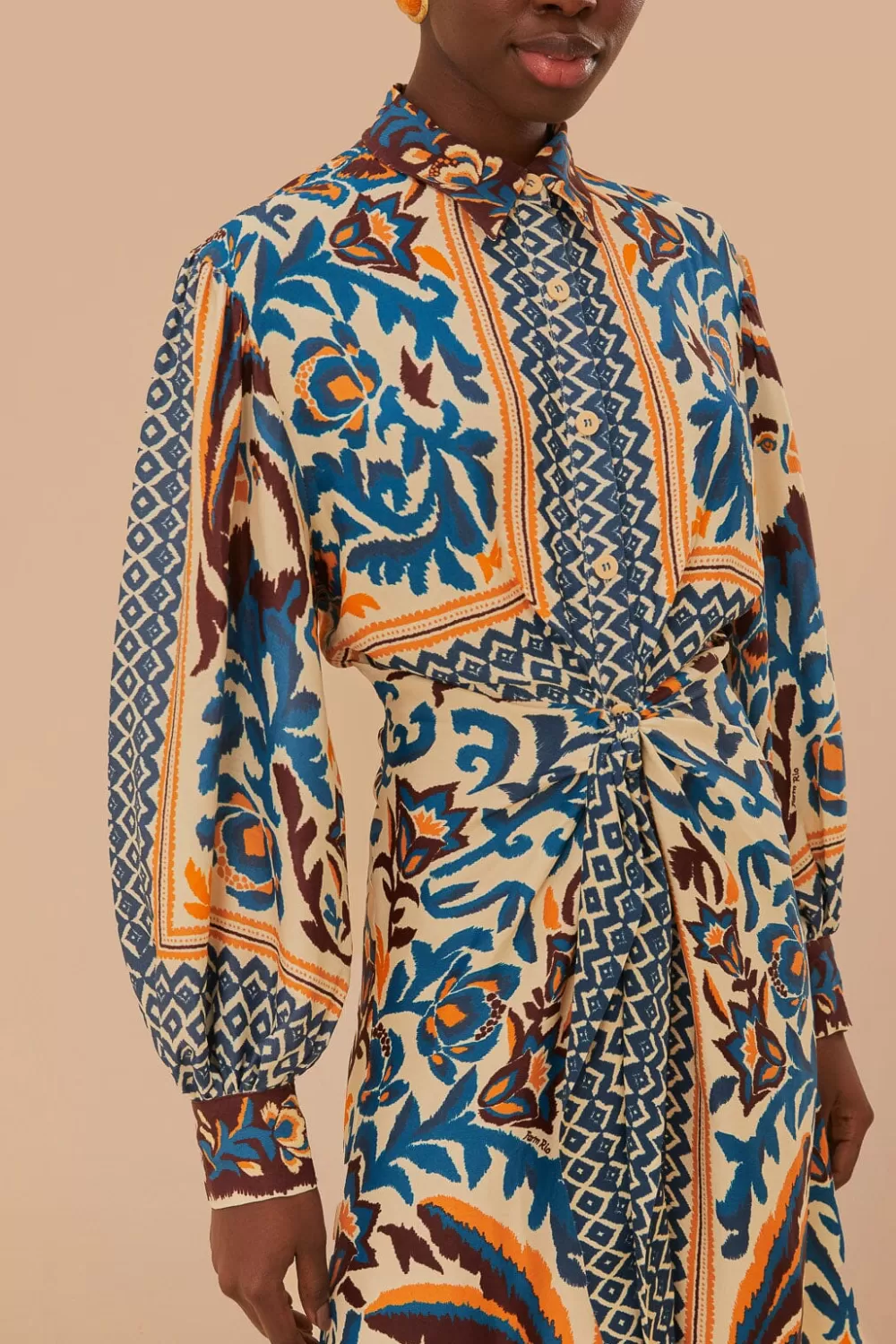 Toucans Scarf Sand Midi Dress | FARM Rio Store