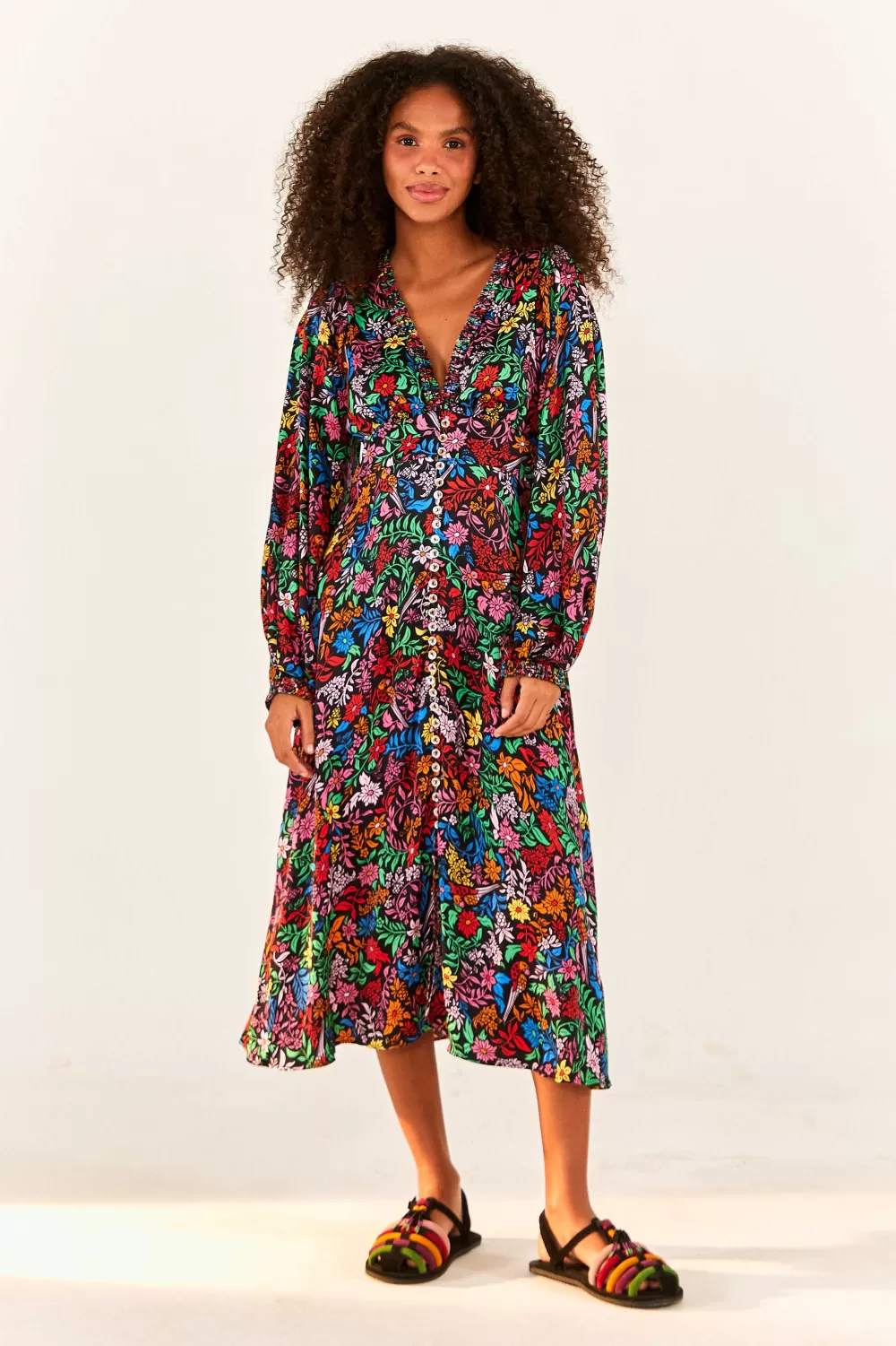 Tropical Garden Lenzing™ Ecovero™ Viscose Midi Dress | FARM Rio Cheap