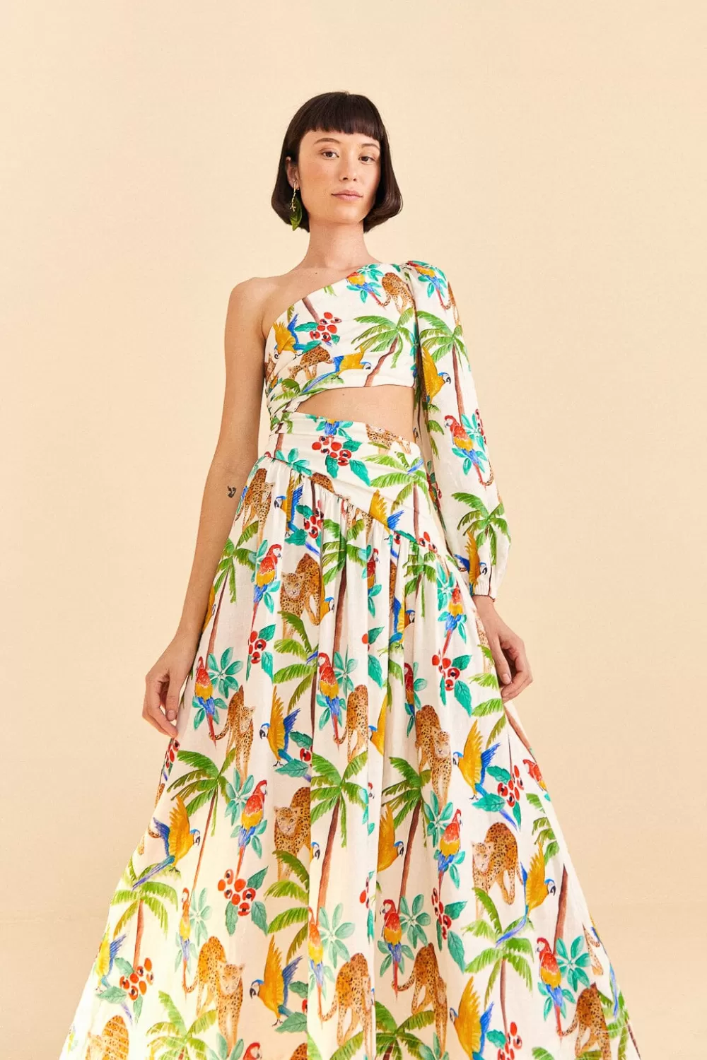 Tropical Paradise One Shoulder Midi Dress | FARM Rio Store