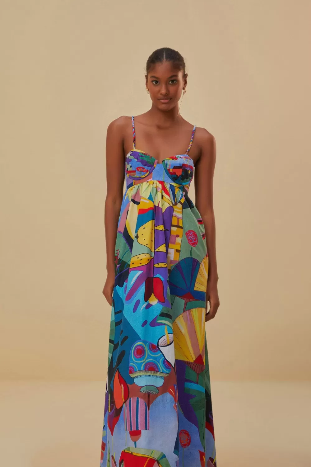Tropical Scenario Sleeveless Maxi Dress | FARM Rio Fashion