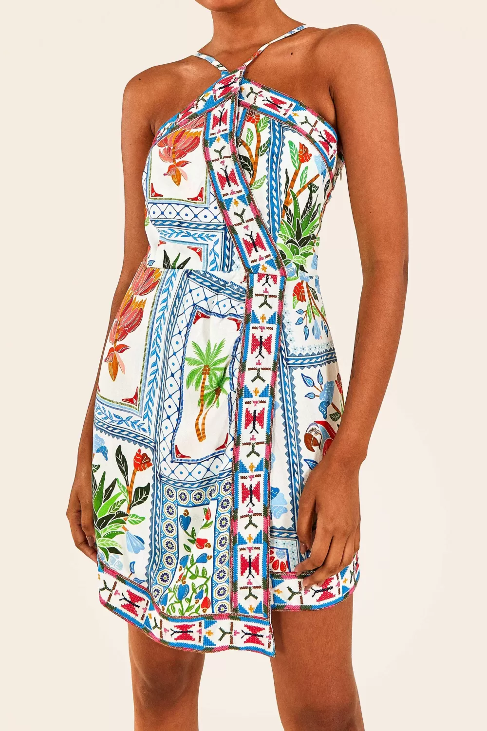 Tropical Tiles Embroidered Mini Dress | FARM Rio Cheap