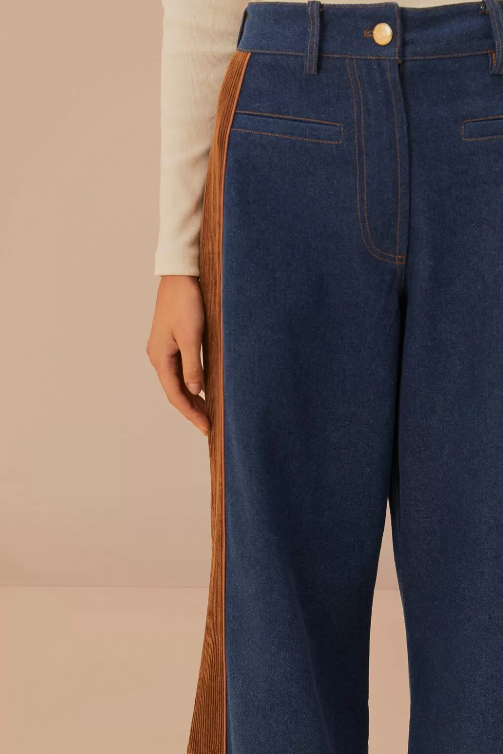 Western Denim Wide Pants Low Waisted | FARM Rio Clearance