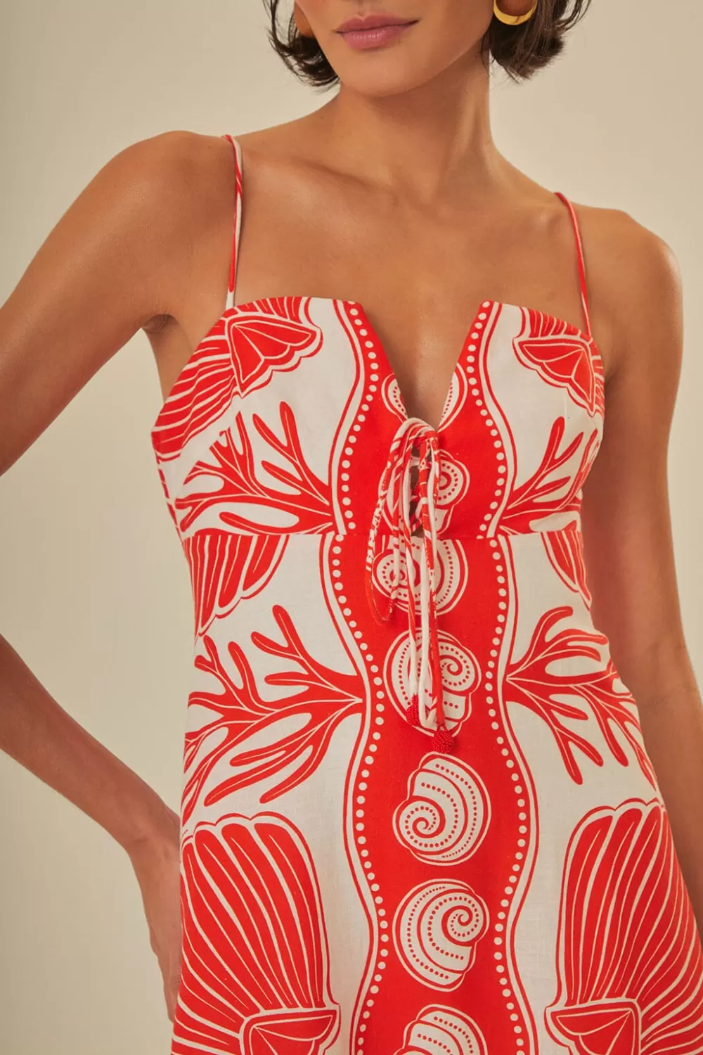 White Ainika Shell LENZING™ ECOVERO™ Euroflax™ Maxi Dress | FARM Rio New