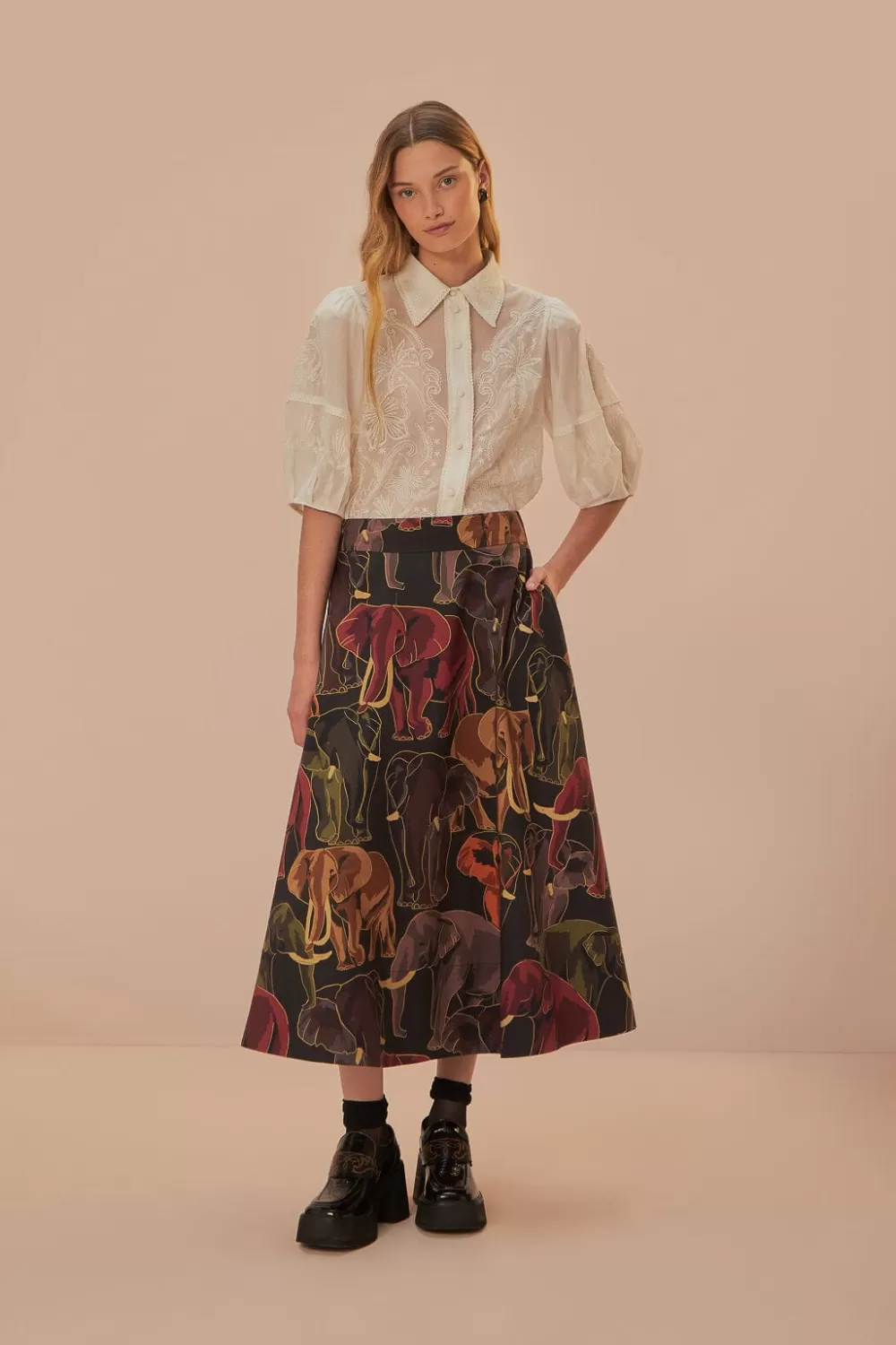 White Embroidered Short Sleeve Blouse | FARM Rio Cheap