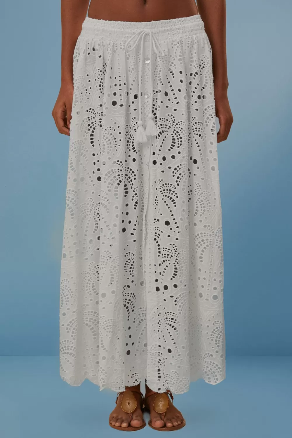 White Eyelet Maxi Skirt | FARM Rio Sale