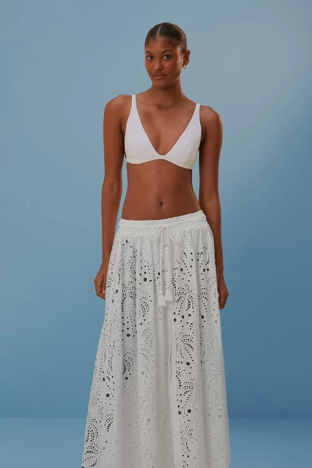 White Eyelet Maxi Skirt | FARM Rio Sale