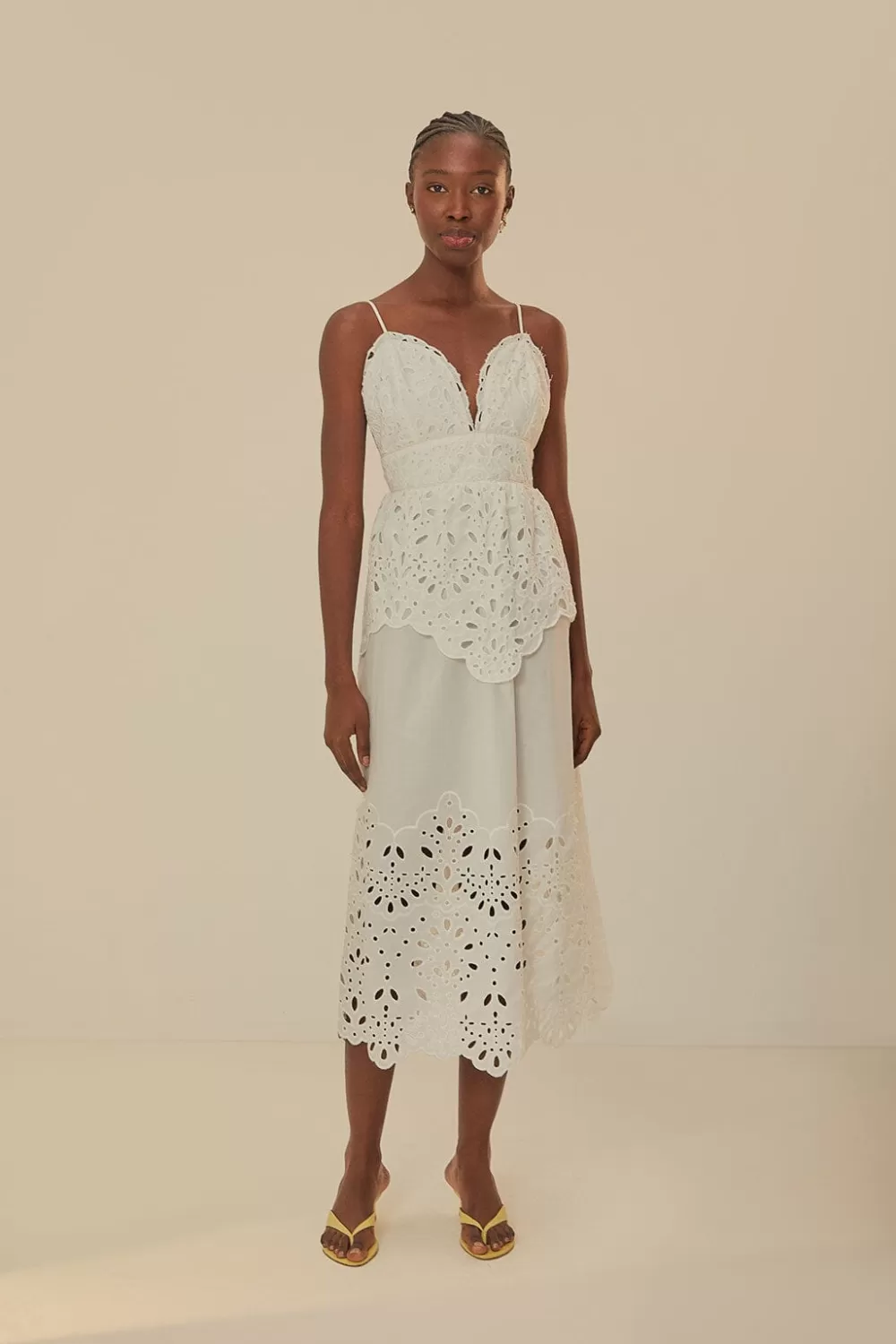 White Laise Sleeveless Maxi Dress | FARM Rio Store