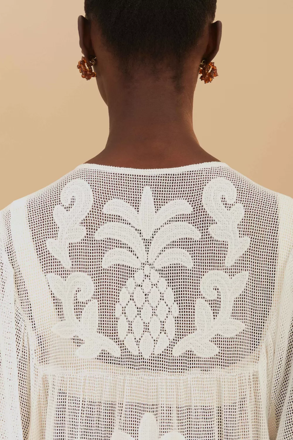 White Palm Tree Cutwork Mini Dress | FARM Rio Cheap