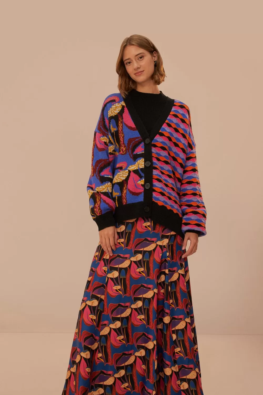 Wild Mushrooms Black Maxi Skirt | FARM Rio Cheap