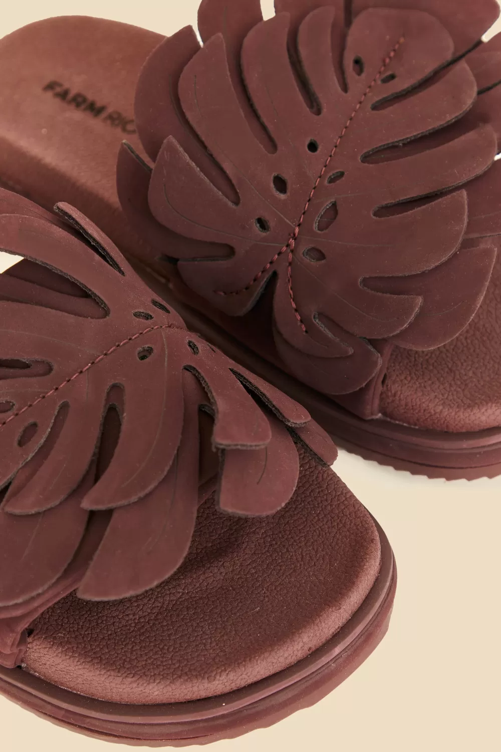 Wine Monstera Anatomic Slide Sandal | FARM Rio Clearance
