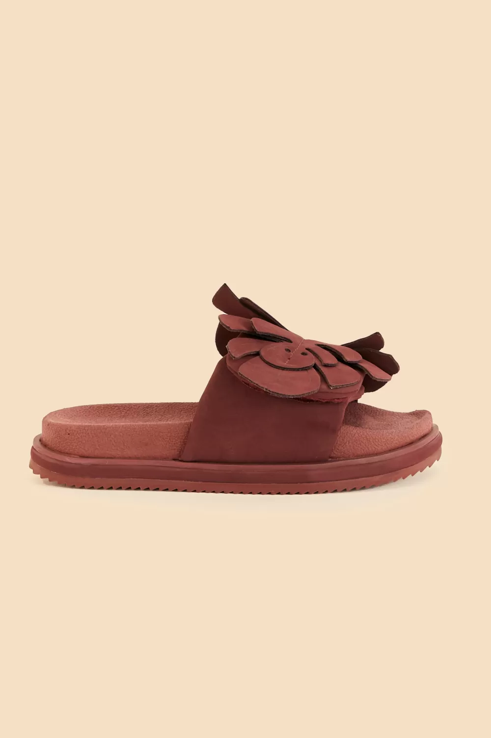 Wine Monstera Anatomic Slide Sandal | FARM Rio Clearance