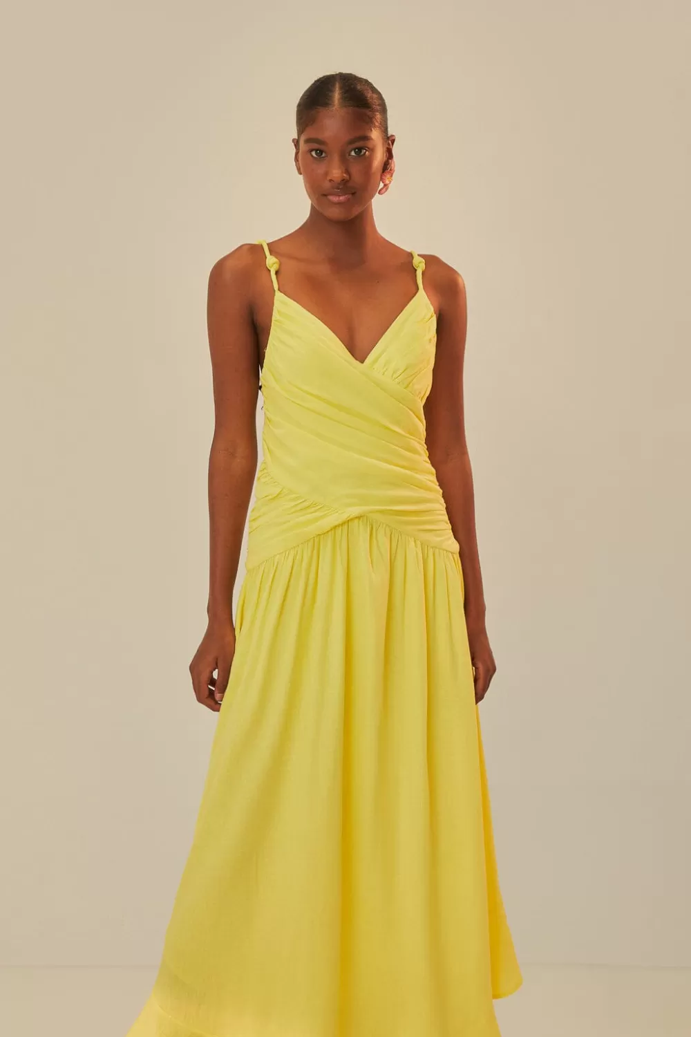 Yellow Cross Over Maxi Dress | FARM Rio Flash Sale