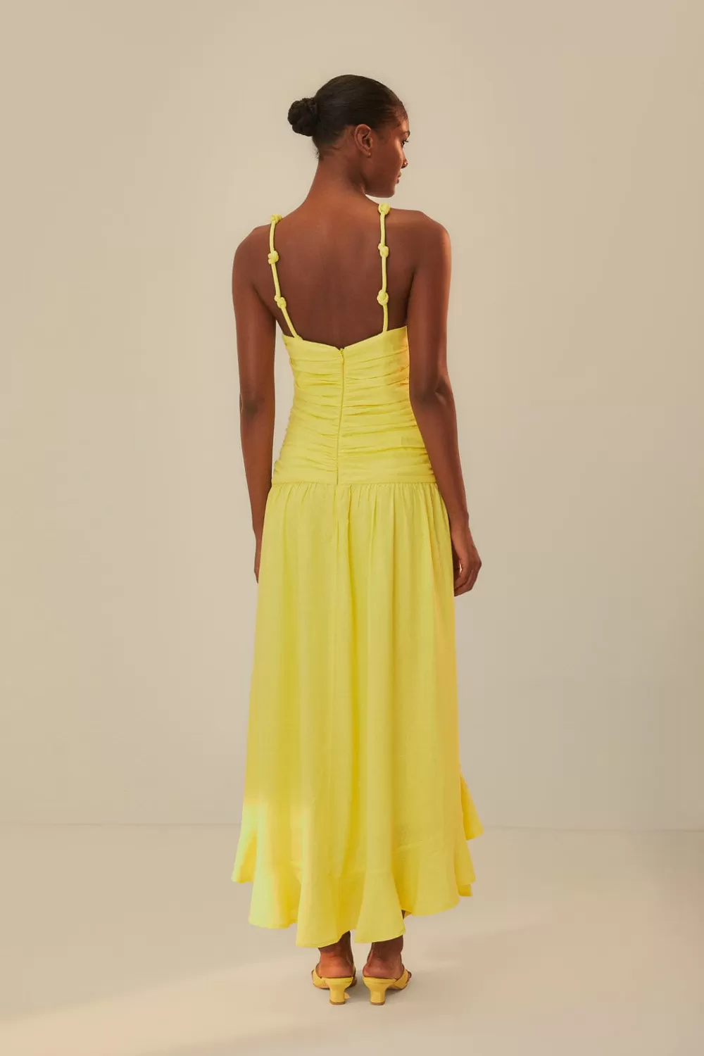 Yellow Cross Over Maxi Dress | FARM Rio Flash Sale