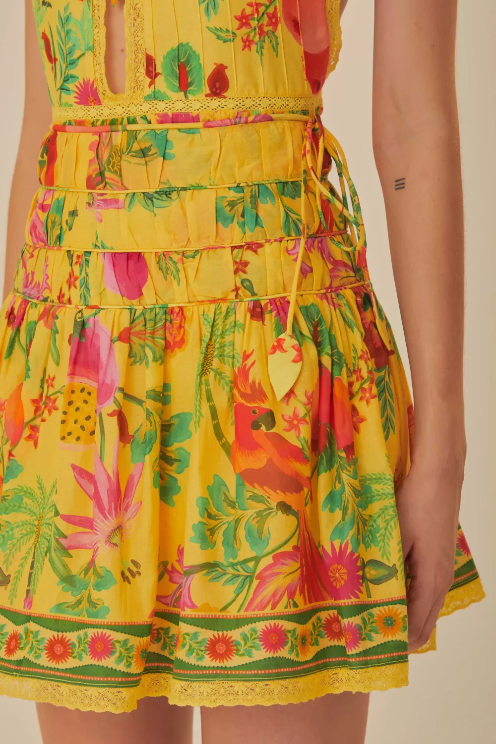 Yellow Delicate Fruit Garden Mini Skirt | FARM Rio Best