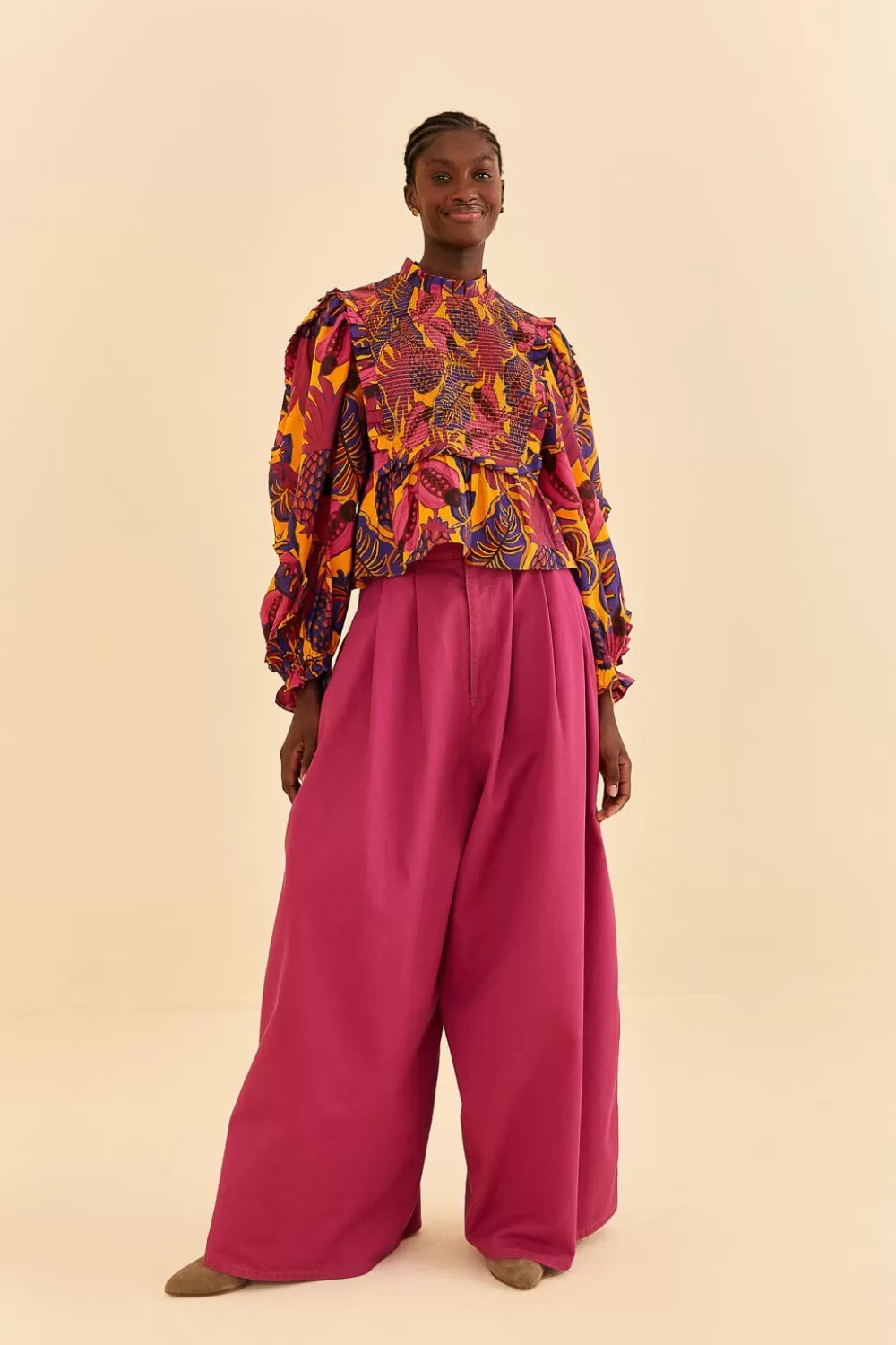 Yellow Fruit Dream Long Sleeve Blouse | FARM Rio Fashion