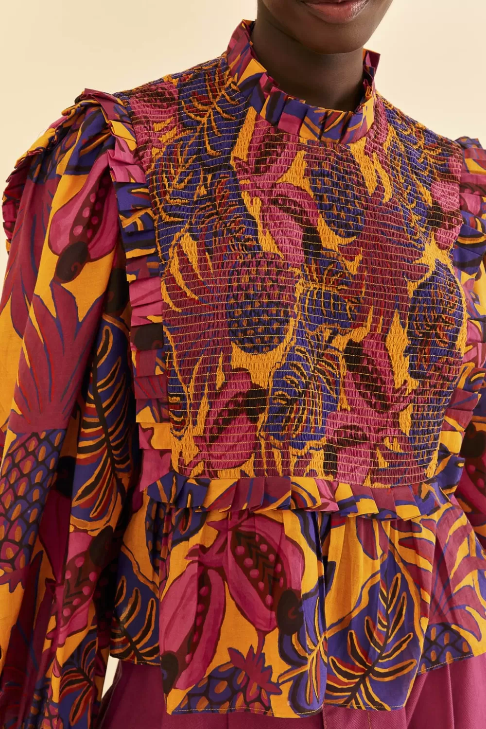 Yellow Fruit Dream Long Sleeve Blouse | FARM Rio Fashion