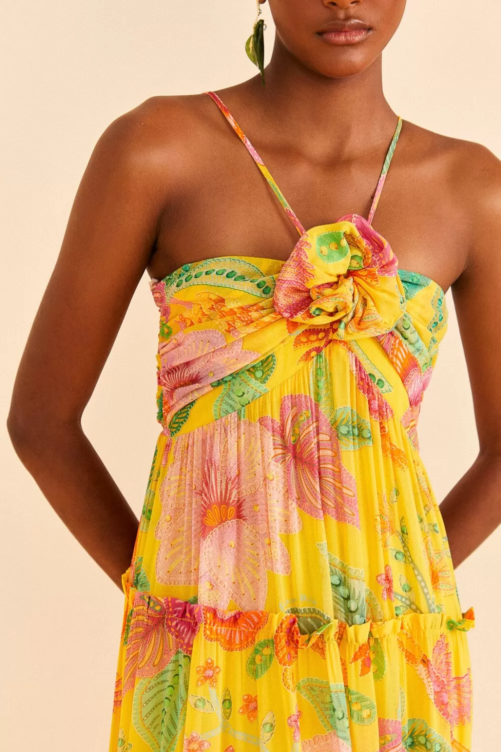Yellow Macaw Bloom Maxi Dress | FARM Rio Discount