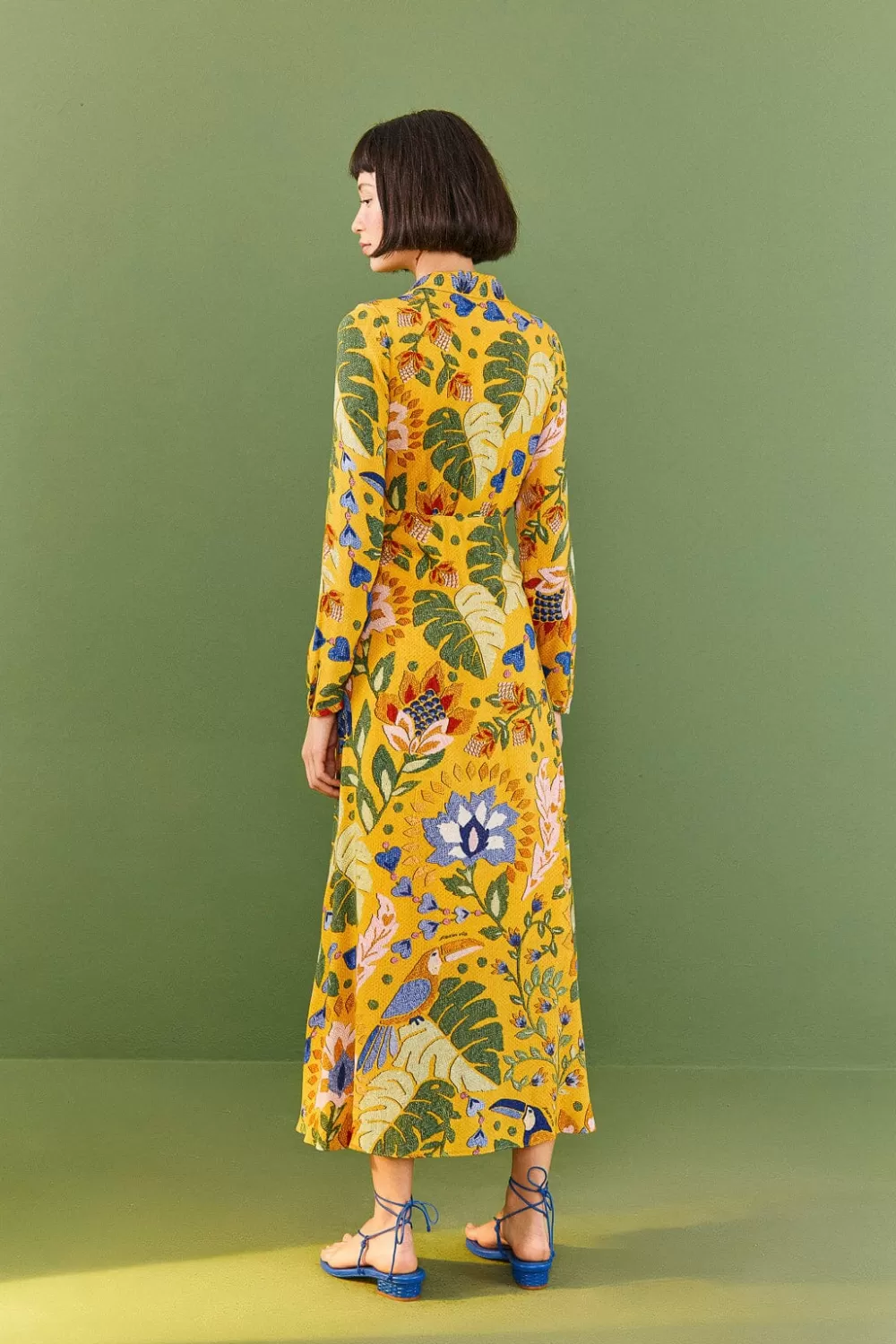 Yellow Summer Garden Maxi Dress | FARM Rio Clearance